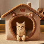 Charger l'image dans la galerie, Maison de chat en peluche d'hiver pliable confortable pour chat et petit chien ZAFORA